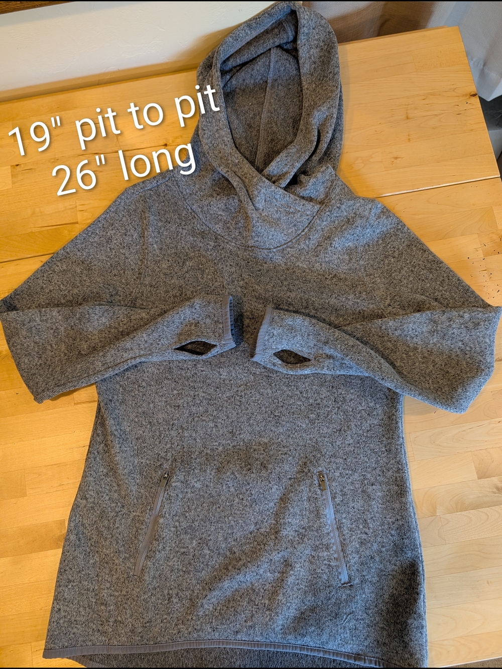 Old Navy Gray Hooded Pullover with Zip Pockets - Picture 6 of 10